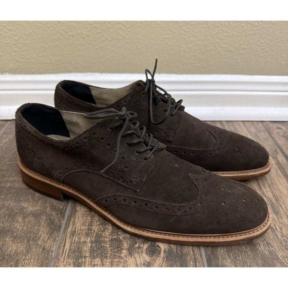 Banana Republic Ortholite Size 10M Brown‎ Suede Longwings Wing Tip Dress Shoes